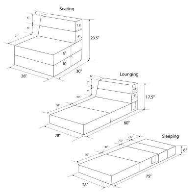 The Flower Modular Chair and Lounger Bed with 5-in-1 Design