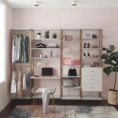 Gwyneth Closet System with 5 Shelves and 3 Drawers