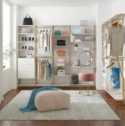 Gwyneth Closet System with 5 Shelves and 3 Drawers