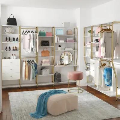 Gwyneth Closet System with 5 Shelves and 3 Drawers