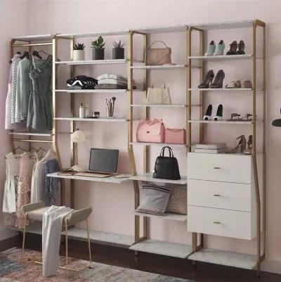 Gwyneth Closet System with 2 Shelves and 2 Hanging Rods