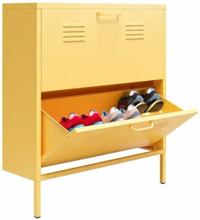 Cache 2 Door Locker Style Metal Shoe Storage Cabinet