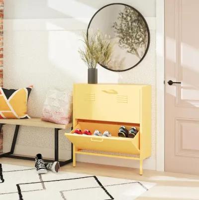 Cache 2 Door Locker Style Metal Shoe Storage Cabinet