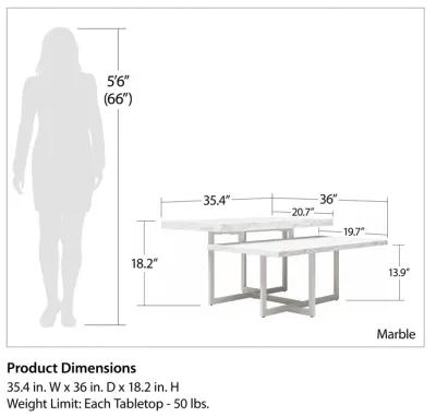 Brielle 2-Tier Coffee Table with Metal Base