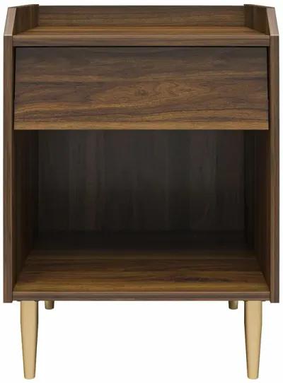 Remy Nightstand with 1 Drawer and Tapered Brassy Gold Legs