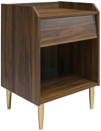 Remy Nightstand with 1 Drawer and Tapered Brassy Gold Legs