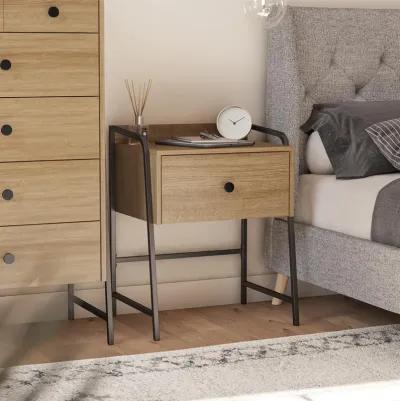 Bushwick Nightstand with 1 Drawer and Metal Frame