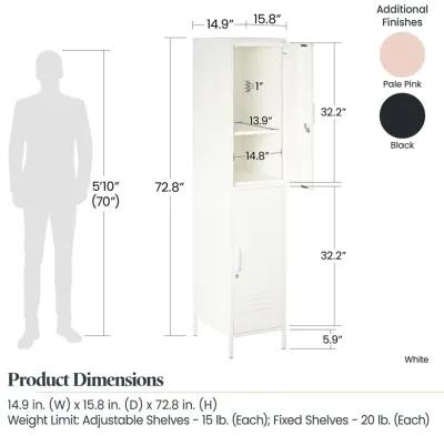 Shadwick 2 Door Single Metal Locker Style Storage Cabinet