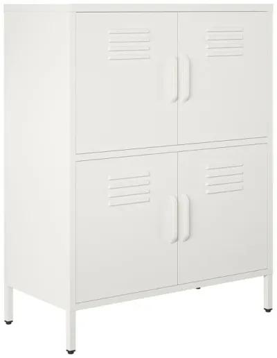 Shadwick 4 Door Metal Locker Style Accent Storage Cabinet