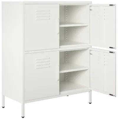 Shadwick 4 Door Metal Locker Style Accent Storage Cabinet