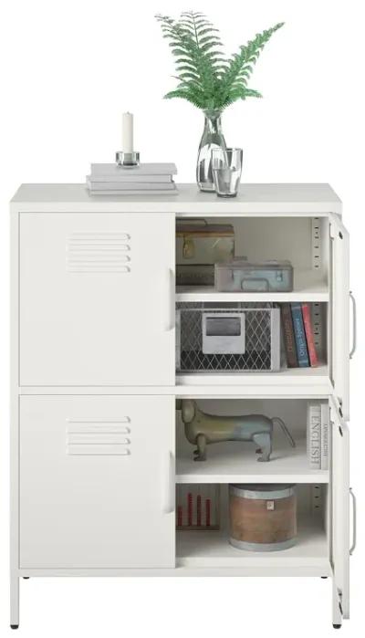 Shadwick 4 Door Metal Locker Style Accent Storage Cabinet