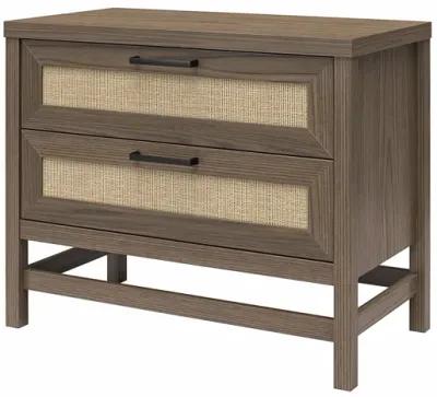 Lennon 2 Drawer Wide Nightstand with Faux Rattan