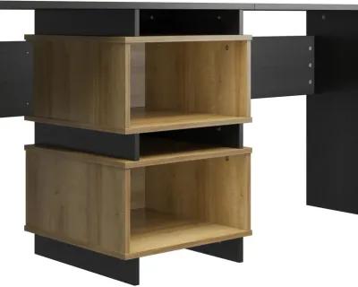 Nelson 2 Way Desk for 2 Work Stations with Cubbies or an L-Shaped Desk