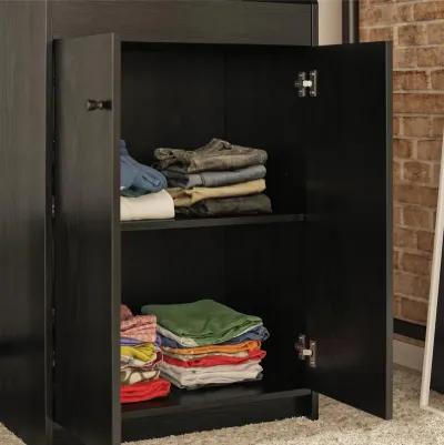 The Loft 2 Door Storage Tower with a Large Open Cubby and 2 Shelves