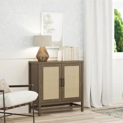 Lennon 2 Door Storage Cabinet with Faux Rattan