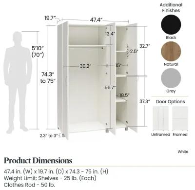 Basin Framed 3 Door Wardrobe