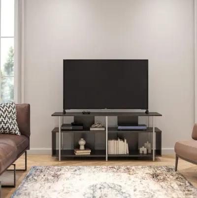 Alonso Mixed Media TV Stand with 4 Open Shelves for TVs up to 69 Inches