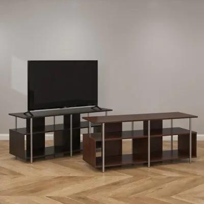 Alonso Mixed Media TV Stand with 4 Open Shelves for TVs up to 69 Inches