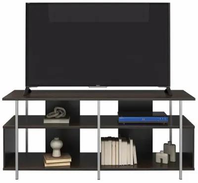 Alonso Mixed Media TV Stand with 4 Open Shelves for TVs up to 69 Inches