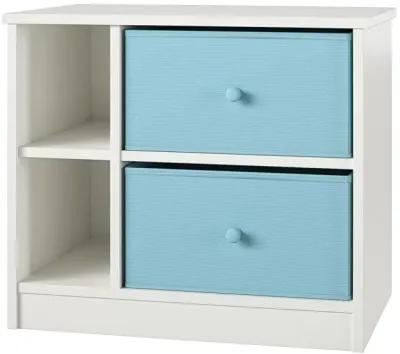 Mya Park Nightstand with 2 Fabric Storage Bins