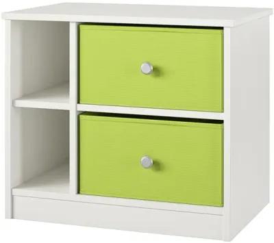 Mya Park Nightstand with 2 Fabric Storage Bins