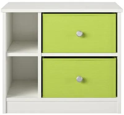 Mya Park Nightstand with 2 Fabric Storage Bins