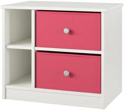 Mya Park Nightstand with 2 Fabric Storage Bins