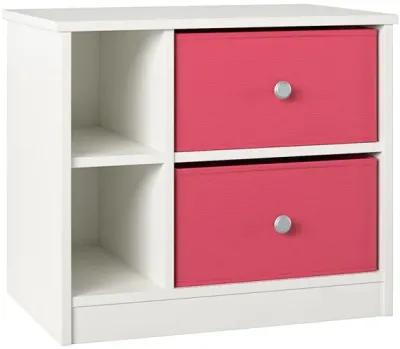 Mya Park Nightstand with 2 Fabric Storage Bins