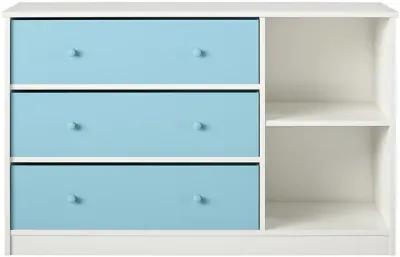 Mya Park Wide Dresser with 3 Fabric Storage Bins