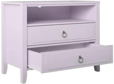 Her Majesty 2 Drawer Nightstand with 1 Open Cubby and 2 Drawers