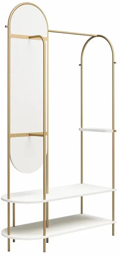 Anastasia Clothing and Shoe Storage with Vertical Mirror