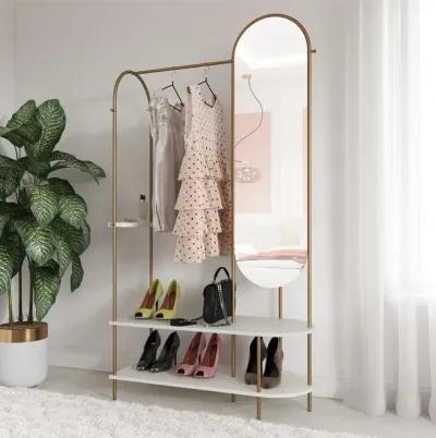 Anastasia Clothing and Shoe Storage with Vertical Mirror