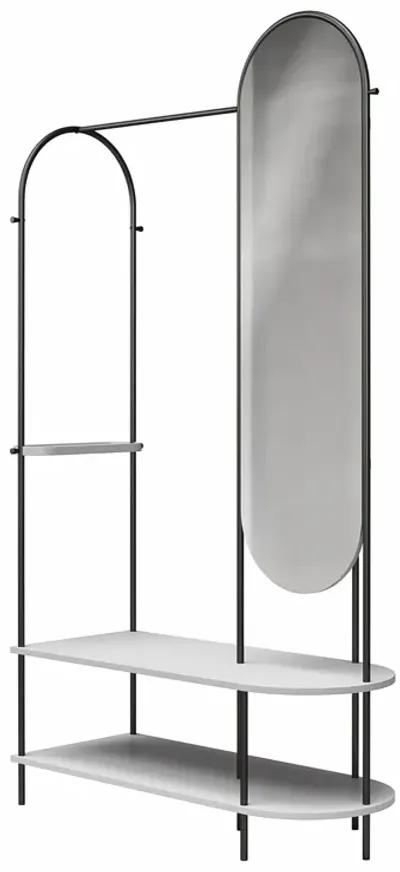 Anastasia Clothing and Shoe Storage with Vertical Mirror