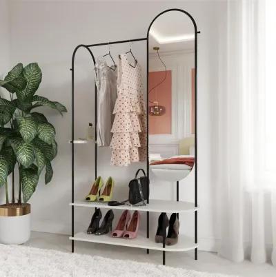 Anastasia Clothing and Shoe Storage with Vertical Mirror