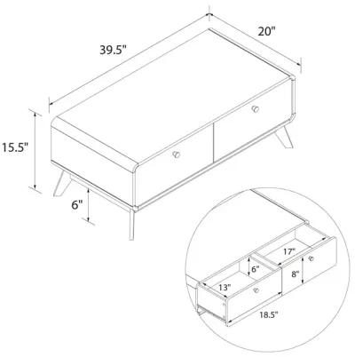 Leva Scandinavian Style TV Stand with 2 Drawers