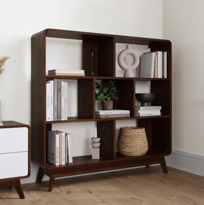 Leva Scandinavian Style Bookcase with 7 Open Cubbies