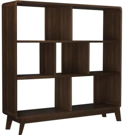 Leva Scandinavian Style Bookcase with 7 Open Cubbies