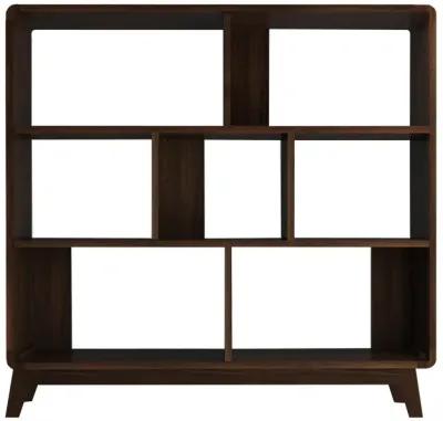 Leva Scandinavian Style Bookcase with 7 Open Cubbies