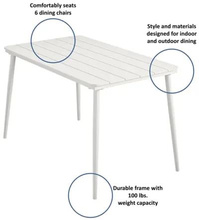 Poolside Gossip, April 50" x 29" Rectangular Indoor/Outdoor Dining Table