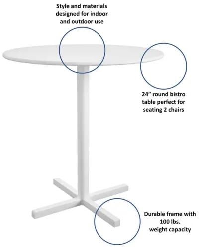 24" Round Indoor/Outdoor Steel Bistro Table