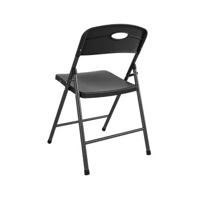 Solid Resin Plastic Folding Chair, Indoor/Outdoor, Double Braced, Set of 4