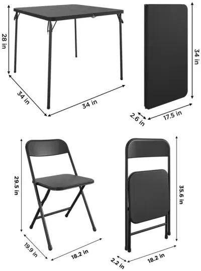 5-Piece Solid Resin Centerfold Table & Chair Dining Set