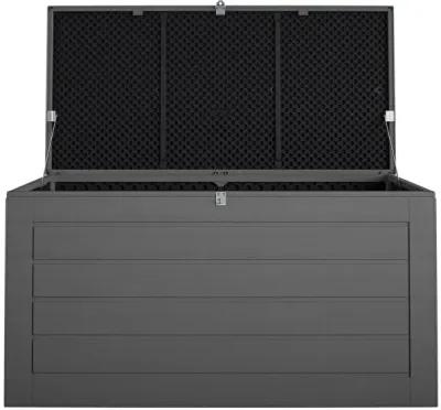 Outdoor Patio Deck Storage Box, Extra Large, 180 Gallons, Black and Charcoal