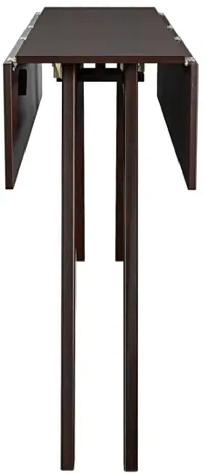 48" x 30" Wood Drop-Leaf Dining & Console Table, Dark Mahogany