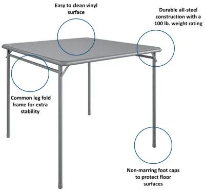 Premium 5-Piece Fabric Folding Chair & Classic 34"Vinyl Card Table Set