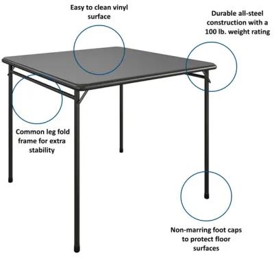 Premium 5-Piece Fabric Folding Chair & Classic 34"Vinyl Card Table Set