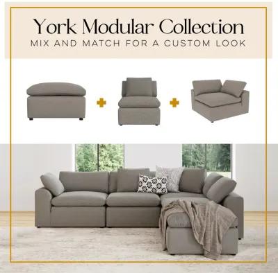 York Modular Pillow Top Corner Chair with Back Pillow and Side Pillow