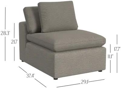 York Modular Pillow Top Armless Chair with Back Pillow