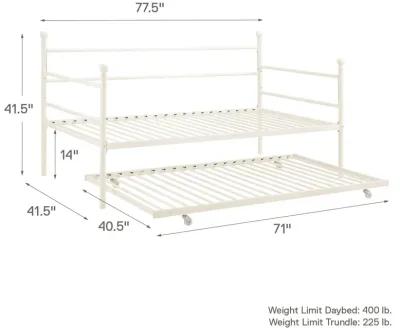 Kyrie Modern Metal Daybed with Trundle