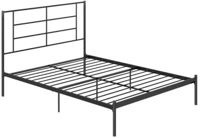 Praxis Metal Bed with a Geometric Headboard